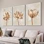 Imagem de Quadros Decorativos com Moldura Sala Quarto Abstrato Flores Quartzo