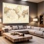 Imagem de Quadros decorativos com Moldura Sala Quarto Mapa Mundi Grande Hall