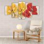 Imagem de Quadros Decorativos Floral Flores Vermelhas e Amarelas