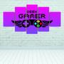 Imagem de Quadros Decorativos  Gamer Geek Controle Roxo Sala Quarto