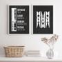 Imagem de Quadros Decorativos Lavanderia P&B 45x34cm - Com Vidro