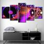 Imagem de Quadros Decorativos Mosaico 5 Peças Musica Mesa De Dj