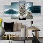 Imagem de Quadros Decorativos Mosaico MDF Tigre Branco na Neve 115x60cm