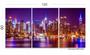 Imagem de Quadros Decorativos New York 120x60 3 peças em Tecido