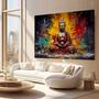 Imagem de Quadros Decorativos para Quarto Sala 130x90 Buda Arte Colorida Buddha Abstrato Grande Escritório Hall