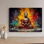 Imagem de Quadros Decorativos para Quarto Sala 130x90 Buda Arte Colorida Buddha Abstrato Grande Escritório Hall