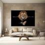 Imagem de Quadros Decorativos para Quarto Sala 40x60 Leão Aquele que te Guarda Salmos Grande Escritório Hall