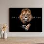 Imagem de Quadros Decorativos para Quarto Sala 40x60 Leão Aquele que te Guarda Salmos Grande Escritório Hall