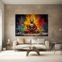 Imagem de Quadros Decorativos para Quarto Sala 90x60 Buda Arte Colorida Buddha Abstrato Grande Escritório Hall