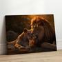 Imagem de Quadros Decorativos para Quarto Sala Leoa e Leão Por do Sol Grande Escritório Hall