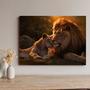 Imagem de Quadros Decorativos para Quarto Sala Leoa e Leão Por do Sol Grande Escritório Hall