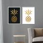 Imagem de Quadros decorativos para sala Abacaxi Dourado Cozinha