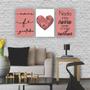 Imagem de Quadros Decorativos quarto frases Amor Fé Gratidão Coração Rose Escrito Preto 80x60