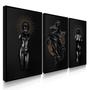 Imagem de Quadros Decorativos Sala Quarto Abstrato Estátua Negra Ouro