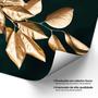 Imagem de Quadros Decorativos Trio Kit 3 Folhagem Verde Dourado Moldura 40x60 Flores Sala Escritório Grande