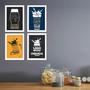 Imagem de Quadros Geek com Frase Jedi 33x43cm Moldura Branca Kit 4un