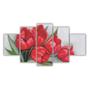 Imagem de Quadros Mosaico Floral Flores Buquê Tulipas Vermelhas 115X60