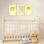 Imagem de Quadros Oração Santo Anjo Neutro Amarelo Kit 3 20x30cm Decorativo Quarto Criança