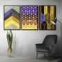 Imagem de Quadros Premium Textura CXAlta 40x60 Chevron Amarelo 3Un