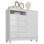 Imagem de Quarto Bebê 4 Portas Ternura Baby E Mini Berço Moisés Alegria Com Colchão Branco Flex - Incorplac