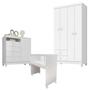 Imagem de Quarto Bebê 4 Portas Ternura Baby E Mini Berço Moisés Alegria Com Colchão Branco Flex - Incorplac