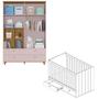 Imagem de Quarto Bebê Berço e Guarda Roupa 4 Portas 2 Gavetas Casinha Permobili