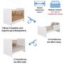 Imagem de Quarto Bebê Completo Berço Americano Bem 3em1 Guarda Roupas 4 Portas Cômoda 1 Porta Bolinha 100% MDF