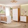 Imagem de Quarto Bebê Completo Berço Americano Ben 3 em 1 Guarda Roupas 3 Portas Cômoda Junior MDF Faura