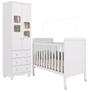 Imagem de Quarto Bebê Completo Berço Americano Cloe 2 em 1 Guarda Roupas 2 Portas 3 Gavetas Uli 100% MDF