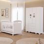 Imagem de Quarto Bebê Completo Berço Americano Marquesa 3em1 Guarda Roupas 4 Portas 3 Gavetas Bolinha 100% MDF