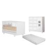 Imagem de Quarto Bebê Completo Berço Estilo Americana Cômoda Gavetas Sapateira Colchão Incluso
