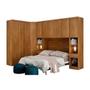 Imagem de Quarto Casal Modulado Bari 5 Peças Armário Ponte + Closet + 2 Guarda Roupas + 2 Complementos QCM02 Cumaru - Novo Horizonte