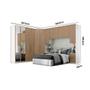 Imagem de Quarto Casal Modulado Seletto 6 Peças (1 Armário Ponte + 1 Closet + 2 Guarda Roupas + 2 Complementos) QMH06 Areia/Jequitibá - Henn