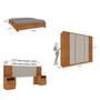 Imagem de Quarto Casal Ripado Guarda-roupa 6 Portas com Cama e Cabeceira