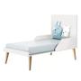 Imagem de Quarto com Berço Theo e Guarda Roupa 2 Portas Branco Fosco e Pés Madeira Natural - Reller Móveis
