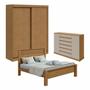 Imagem de Quarto com Guarda-roupa 2 Portas 2 Gavetas, Cômoda 2 Portas 7 Gavetas e Cama Casal Athenas