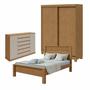 Imagem de Quarto com Guarda-roupa Casal 2 Portas 2 Gavetas, Cômoda 2 Portas 7 Gavetas e Cama Athenas