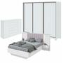 Imagem de Quarto com Guarda-roupa Casal 3 Portas 6 Gavetas, Cômoda 2 Portas 7 Gavetas e Cama Solaris