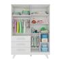 Imagem de Quarto Completo Bebê Moveis Peroba Retro 100% MDF Ls capitonê Bege  Branco