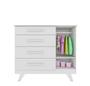 Imagem de Quarto Completo Bebê Moveis Peroba Retro 100% MDF Ls capitonê Bege  Branco