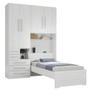 Imagem de Quarto Completo de Solteiro com Cama e Guarda-Roupa 1225E Carvalho Claro