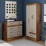 Imagem de Quarto Completo Guarda-roupa 3 Portas e 2 Gavetas e Cômoda 8 Gavetas