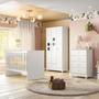 Imagem de Quarto de Bebê 100% MDF Berço com Colchão Cômoda Soft e Guarda Roupa 3 Portas Life