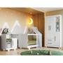 Imagem de Quarto de Bebê 100% MDF com Berço Minicama, Cômoda e Guarda Roupa 3 Portas Flocos