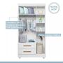 Imagem de Quarto de Bebê 100% MDF com Berço Minicama, Cômoda e Guarda Roupa 3 Portas Flocos