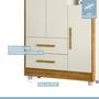 Imagem de Quarto de Bebê 100% MDF com Berço Minicama, Cômoda e Guarda Roupa 3 Portas Flocos