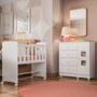 Imagem de Quarto de Bebê 100% MDF com Mini Berço e Cômoda Life Branco