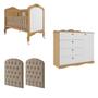 Imagem de Quarto de Bebê 2 Peças com Berço Capitonê Cômoda 4 Gavetas Aquarella Espresso Móveis