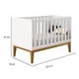 Imagem de Quarto de Bebê 2 Portas e Cômoda Gaveteiro New Classic Branco com Pés Madeira e Colchão Gazin  Reller