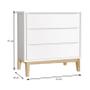 Imagem de Quarto de Bebê 2 Portas e Cômoda Gaveteiro New Classic Branco com Pés Madeira Natural e Colchão Gazin  Reller